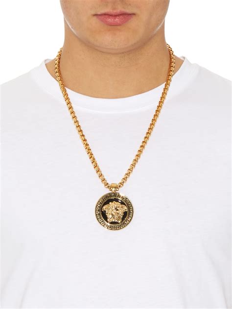 mens versace men medallion|Versace gold necklace.